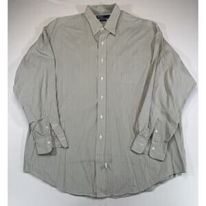 Polo Ralph Lauren Chatfield Dress Shirt Mens 16.5 35 Green Red Stripe Cotton